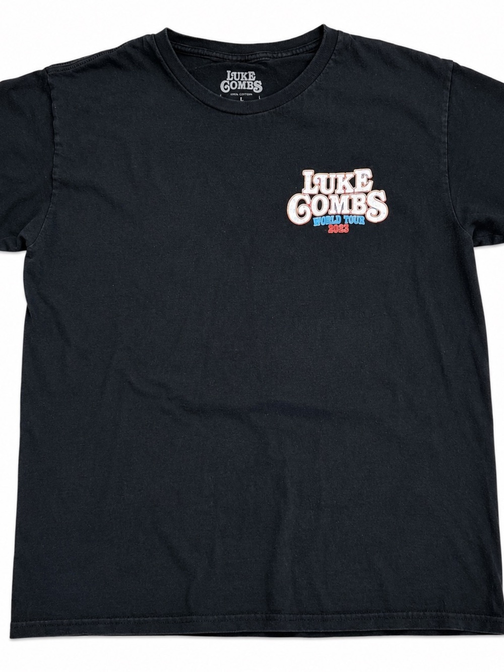 Luke Combs World Tour 2023 Graphic T Shirt Mens Medium Black Country Concert Tee